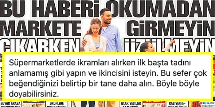 Takvim'in 'Tok Karnına Alışverişe Gidin' Önerisine İroni Dolu Cevaplarla Sitem Eden Kişiler