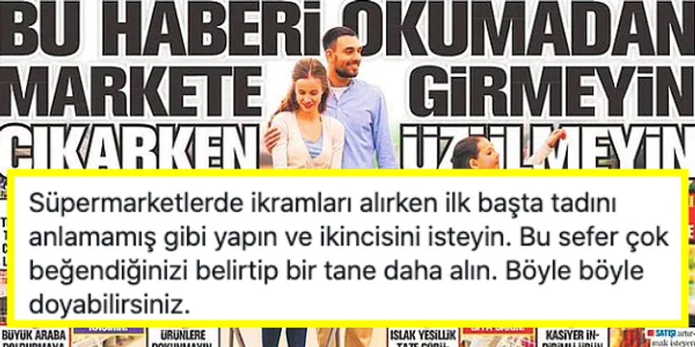 Takvim'in 'Tok Karnına Alışverişe Gidin' Önerisine İroni Dolu Cevaplarla Sitem Eden Kişiler