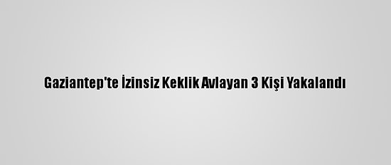 Gaziantep'te İzinsiz Keklik Avlayan 3 Kişi Yakalandı