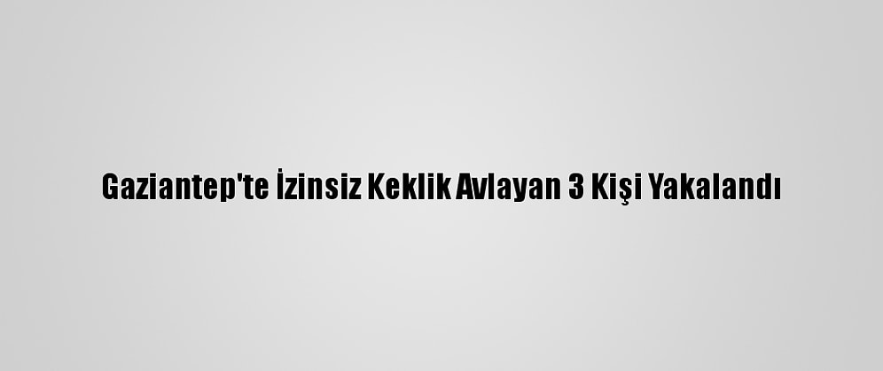 Gaziantep'te İzinsiz Keklik Avlayan 3 Kişi Yakalandı