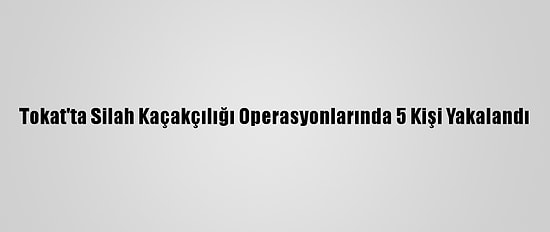 Tokat'ta Silah Kaçakçılığı Operasyonlarında 5 Kişi Yakalandı