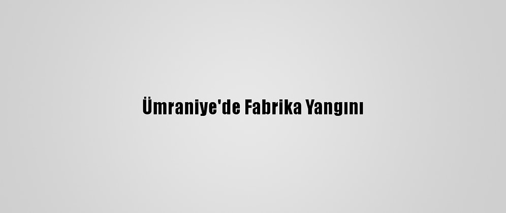 Ümraniye'de Fabrika Yangını