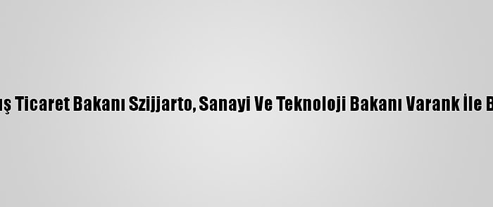 Macaristan Dışişleri Ve Dış Ticaret Bakanı Szijjarto, Sanayi Ve Teknoloji Bakanı Varank İle Basın Açıklaması Yaptı: (2)