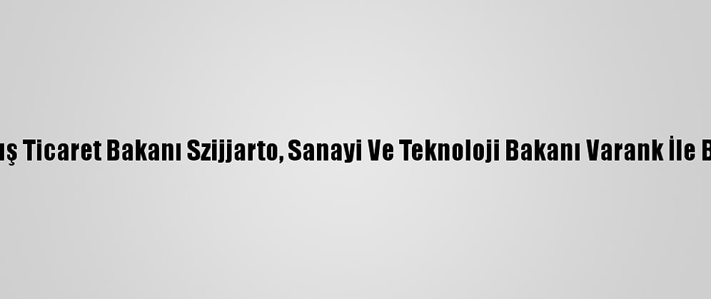 Macaristan Dışişleri Ve Dış Ticaret Bakanı Szijjarto, Sanayi Ve Teknoloji Bakanı Varank İle Basın Açıklaması Yaptı: (2)