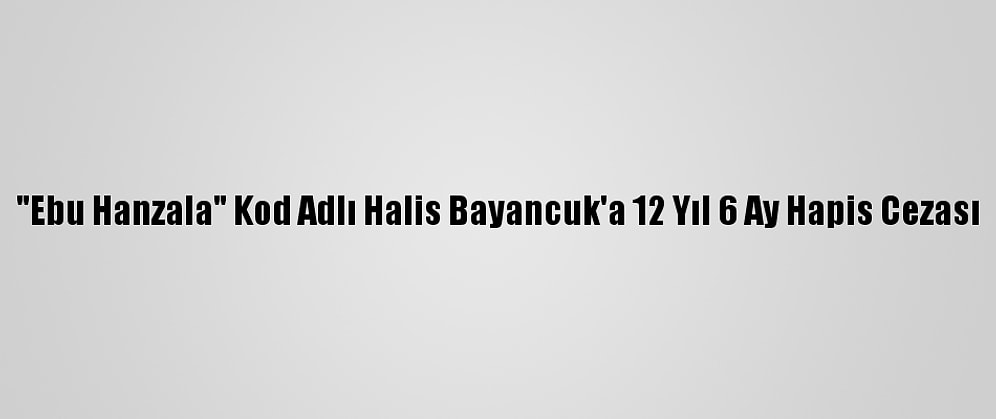 "Ebu Hanzala" Kod Adlı Halis Bayancuk'a 12 Yıl 6 Ay Hapis Cezası