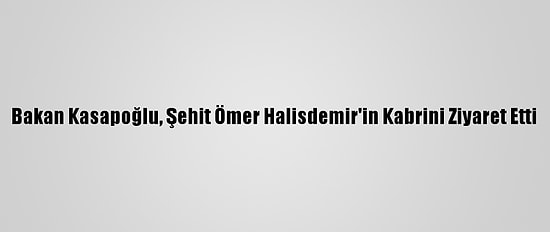 Bakan Kasapoğlu, Şehit Ömer Halisdemir'in Kabrini Ziyaret Etti