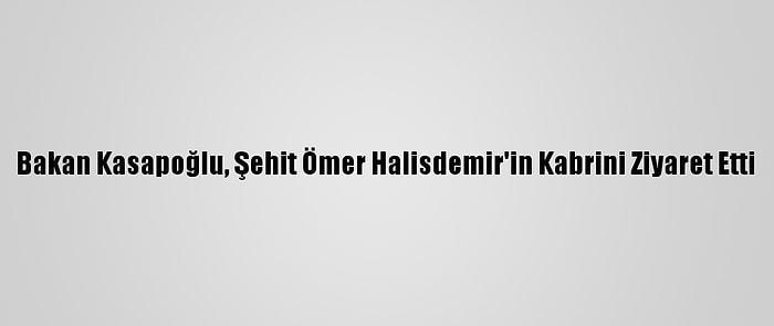 Bakan Kasapoğlu, Şehit Ömer Halisdemir'in Kabrini Ziyaret Etti