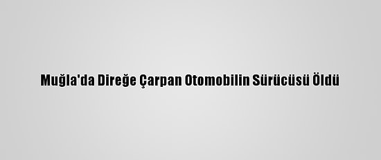 Muğla'da Direğe Çarpan Otomobilin Sürücüsü Öldü