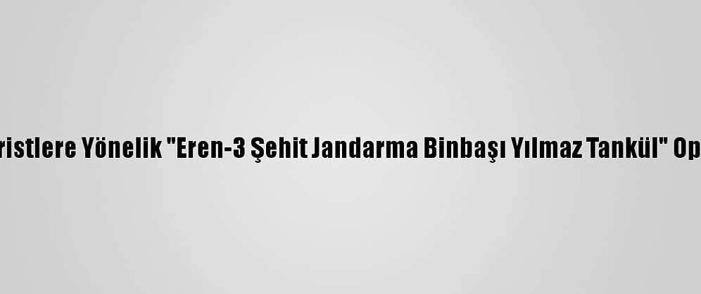 Erzincan'da Teröristlere Yönelik "Eren-3 Şehit Jandarma Binbaşı Yılmaz Tankül" Operasyonu Yapıldı
