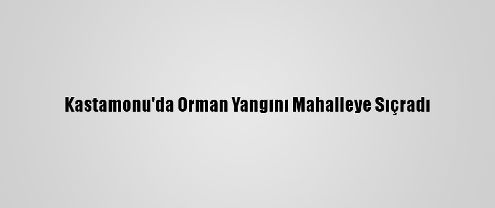 Kastamonu'da Orman Yangını Mahalleye Sıçradı