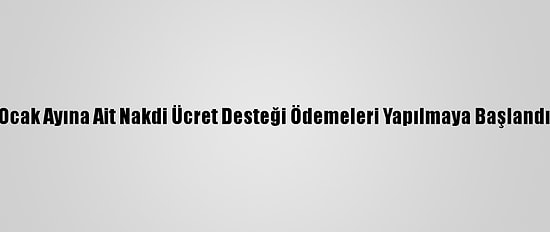 Ocak Ayına Ait Nakdi Ücret Desteği Ödemeleri Yapılmaya Başlandı