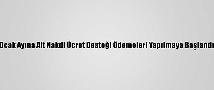 Ocak Ayına Ait Nakdi Ücret Desteği Ödemeleri Yapılmaya Başlandı