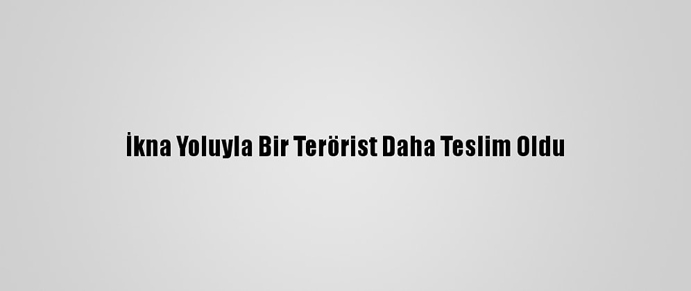 İkna Yoluyla Bir Terörist Daha Teslim Oldu