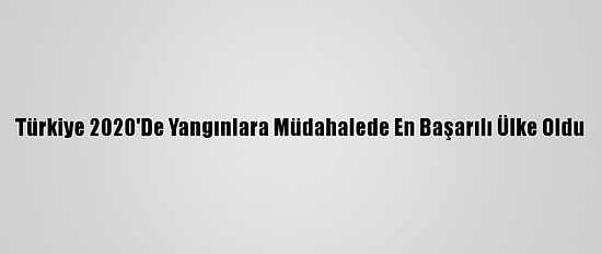 Türkiye 2020'De Yangınlara Müdahalede En Başarılı Ülke Oldu