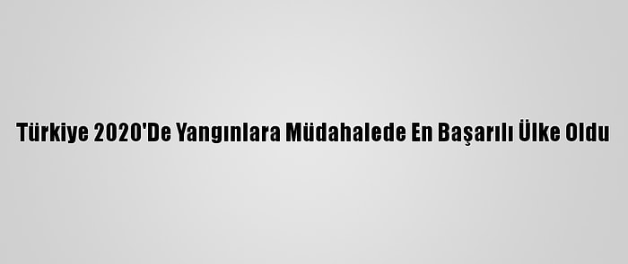 Türkiye 2020'De Yangınlara Müdahalede En Başarılı Ülke Oldu