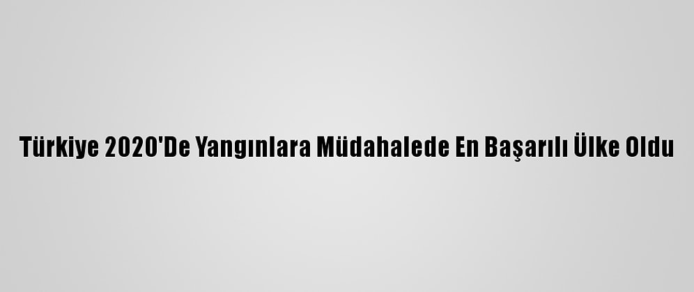 Türkiye 2020'De Yangınlara Müdahalede En Başarılı Ülke Oldu