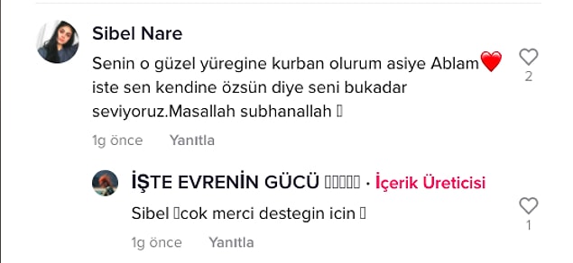 Bu arada 60 binden fazla da takipçisi var. Kimisi ona tepki gösterse de kimi de destek veriyor.
