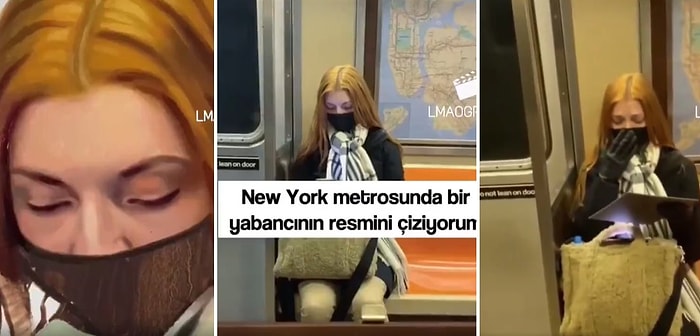 New York Metrosunda Rastgele Birinin Resmini Yapan Adam ve O Hediye Karşısında Duygu Dolu Anlar Yaşayan Kadın