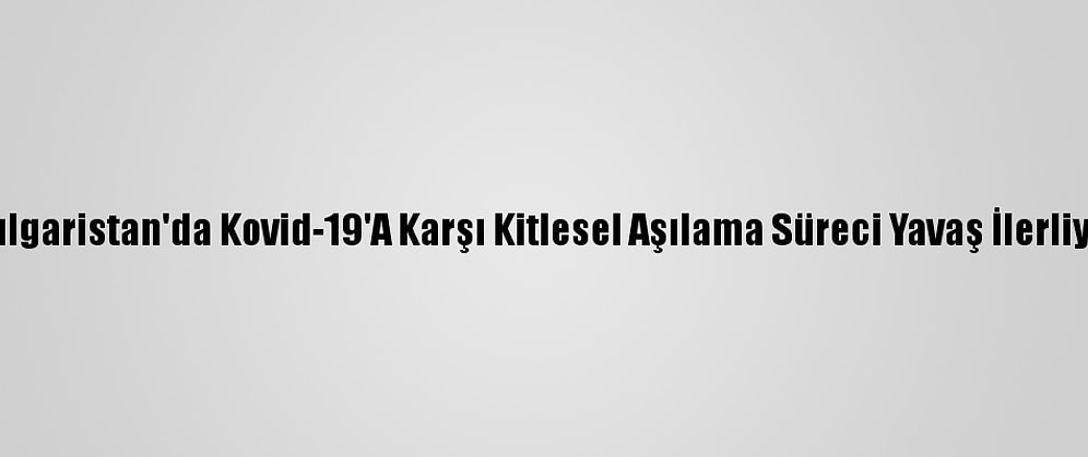 Bulgaristan'da Kovid-19'A Karşı Kitlesel Aşılama Süreci Yavaş İlerliyor