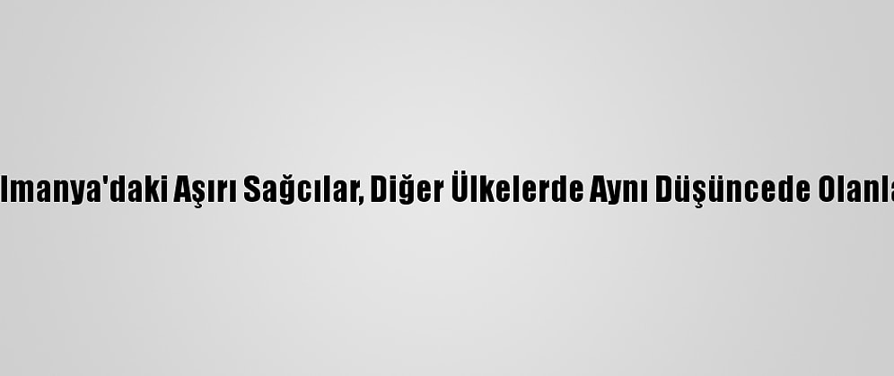 Alman Hükümeti: Almanya'daki Aşırı Sağcılar, Diğer Ülkelerde Aynı Düşüncede Olanlarla Yakın Temasta