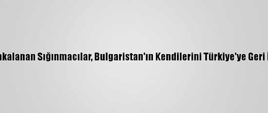 Kırklareli'nde Yakalanan Sığınmacılar, Bulgaristan'ın Kendilerini Türkiye'ye Geri İttiğini İddia Etti