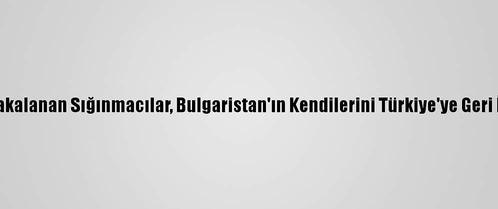 Kırklareli'nde Yakalanan Sığınmacılar, Bulgaristan'ın Kendilerini Türkiye'ye Geri İttiğini İddia Etti