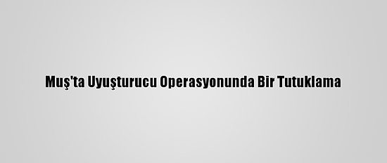 Muş'ta Uyuşturucu Operasyonunda Bir Tutuklama