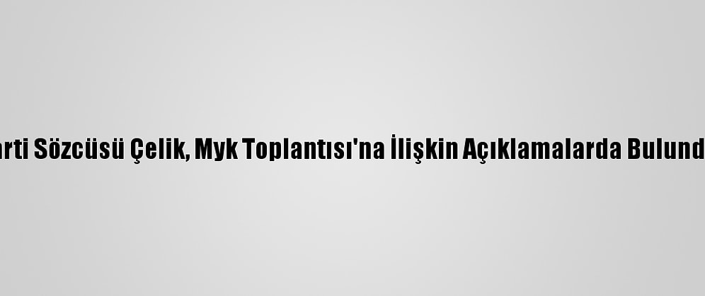 Ak Parti Sözcüsü Çelik, Myk Toplantısı'na İlişkin Açıklamalarda Bulundu: (4)