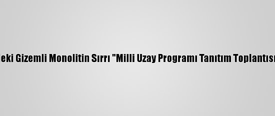 Göbeklitepe'deki Gizemli Monolitin Sırrı "Milli Uzay Programı Tanıtım Toplantısı"Nda Çözüldü