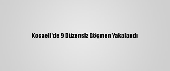Kocaeli'de 9 Düzensiz Göçmen Yakalandı