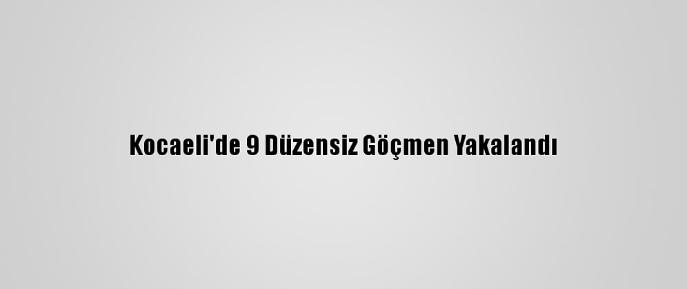 Kocaeli'de 9 Düzensiz Göçmen Yakalandı