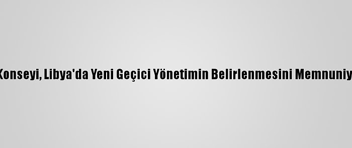 Bm Güvenlik Konseyi, Libya'da Yeni Geçici Yönetimin Belirlenmesini Memnuniyetle Karşıladı