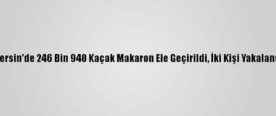 Mersin'de 246 Bin 940 Kaçak Makaron Ele Geçirildi, İki Kişi Yakalandı