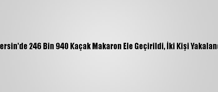 Mersin'de 246 Bin 940 Kaçak Makaron Ele Geçirildi, İki Kişi Yakalandı