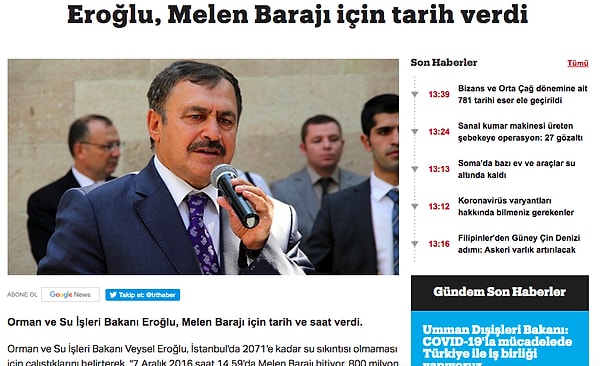 6. İlk ihalesi 2012 yılında yapılan Melen Barajı'nın 2016 yılında bitirileceği söylense de ihale üstüne ihale yapıldığı için 2021 yılında da hala yapım aşamasında.