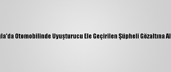 Muğla'da Otomobilinde Uyuşturucu Ele Geçirilen Şüpheli Gözaltına Alındı