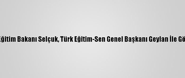 Milli Eğitim Bakanı Selçuk, Türk Eğitim-Sen Genel Başkanı Geylan İle Görüştü