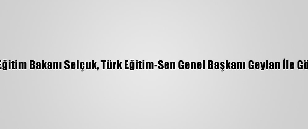 Milli Eğitim Bakanı Selçuk, Türk Eğitim-Sen Genel Başkanı Geylan İle Görüştü