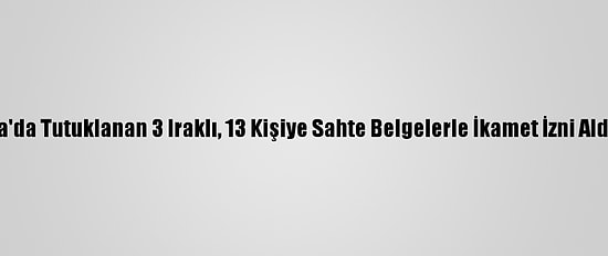 Yalova'da Tutuklanan 3 Iraklı, 13 Kişiye Sahte Belgelerle İkamet İzni Aldırmış