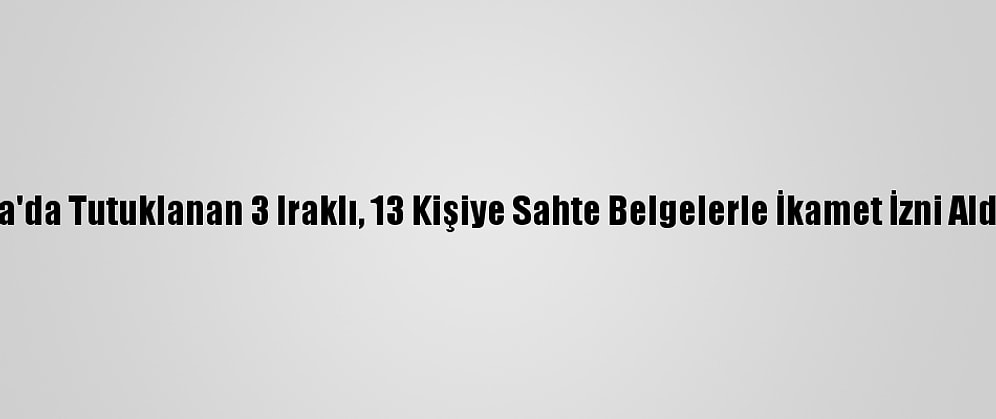 Yalova'da Tutuklanan 3 Iraklı, 13 Kişiye Sahte Belgelerle İkamet İzni Aldırmış
