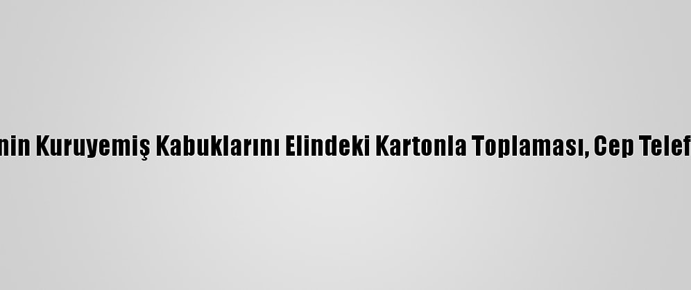 Temizlik Görevlisinin Kuruyemiş Kabuklarını Elindeki Kartonla Toplaması, Cep Telefonuyla Kaydedildi