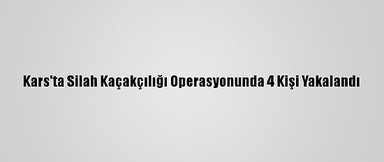 Kars'ta Silah Kaçakçılığı Operasyonunda 4 Kişi Yakalandı