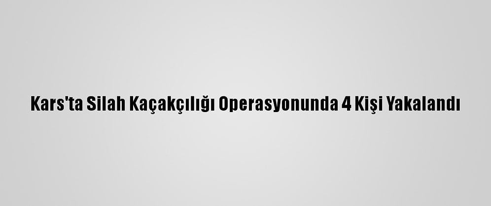 Kars'ta Silah Kaçakçılığı Operasyonunda 4 Kişi Yakalandı