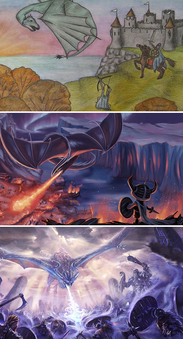 3. В 2006 году мой парень попросил у меня эпическую картину на его день рождения. Я пробовала повторить картину снова и снова на протяжении многих лет. 2006, 2016 и 2020