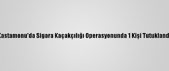 Kastamonu'da Sigara Kaçakçılığı Operasyonunda 1 Kişi Tutuklandı