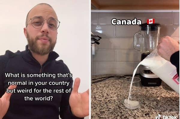 1. Ve ilk örnek olarak Kanada'da sütün torbayla alındığını, turistlerin torbada satılan sütleri görünce şoka girdiklerini dile getirdi.