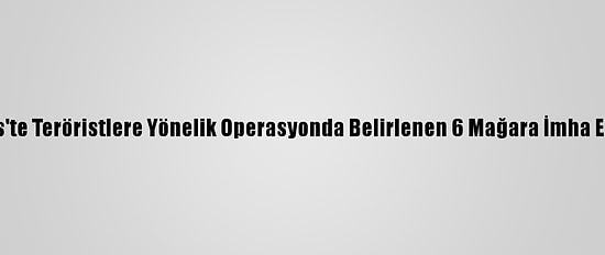 Bitlis'te Teröristlere Yönelik Operasyonda Belirlenen 6 Mağara İmha Edildi