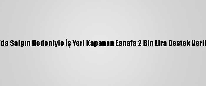 Ordu'da Salgın Nedeniyle İş Yeri Kapanan Esnafa 2 Bin Lira Destek Verilecek