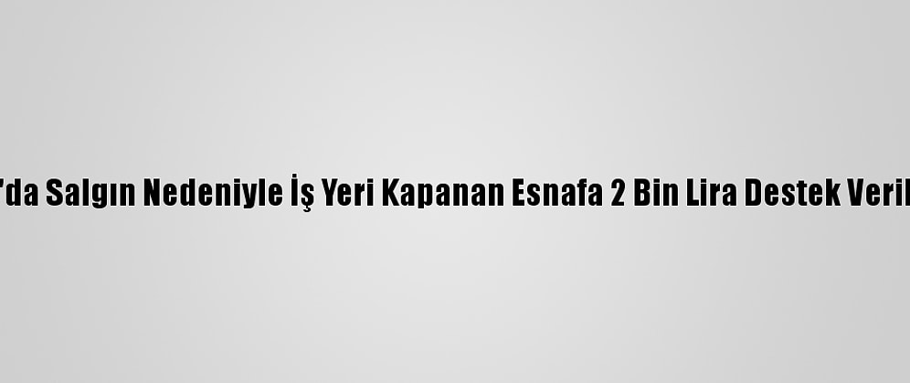 Ordu'da Salgın Nedeniyle İş Yeri Kapanan Esnafa 2 Bin Lira Destek Verilecek