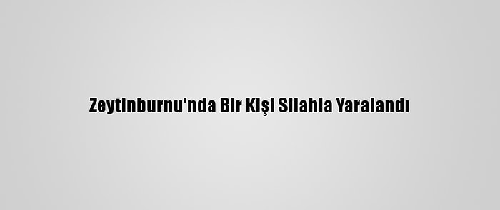 Zeytinburnu'nda Bir Kişi Silahla Yaralandı